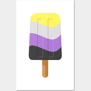 Cute Non-Binary Pride Flag Popsicle Posters and Art